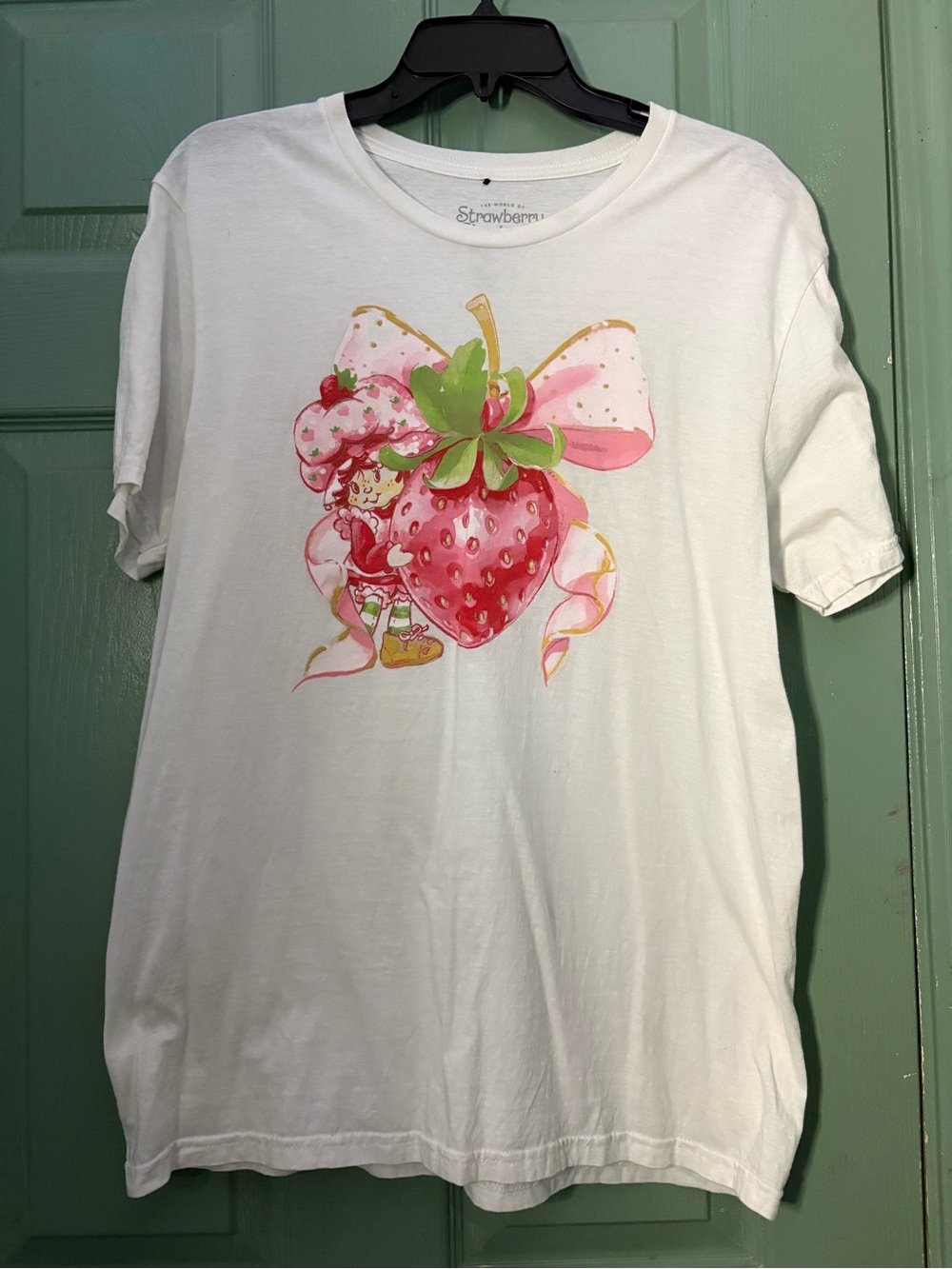 Juniors White Strawberry Shortcake Tee